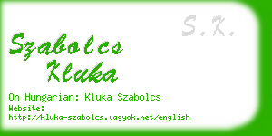 szabolcs kluka business card